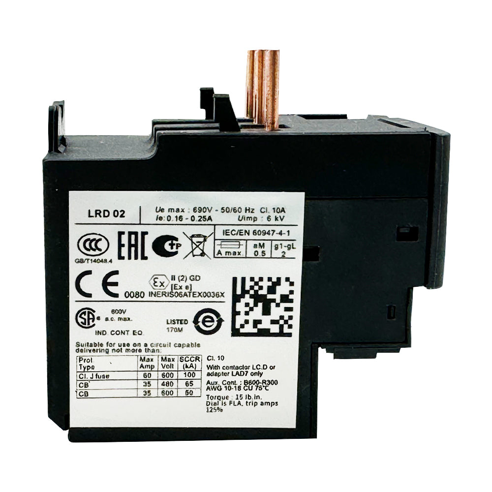 LRD02 Thermal Overload relays 0.16-0.25A apply to new LC1D contactor