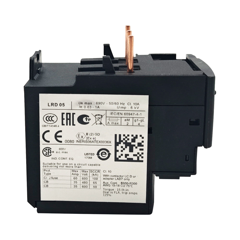 LRD05 Thermal Overload relays 0.63-1A apply to new LC1D contactor