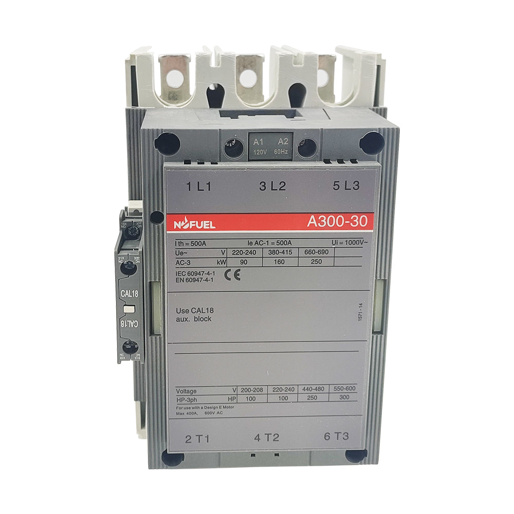 A300-30-11 AC Contactor 120V 300A replacement for ABB A300 120V 1NO1NC