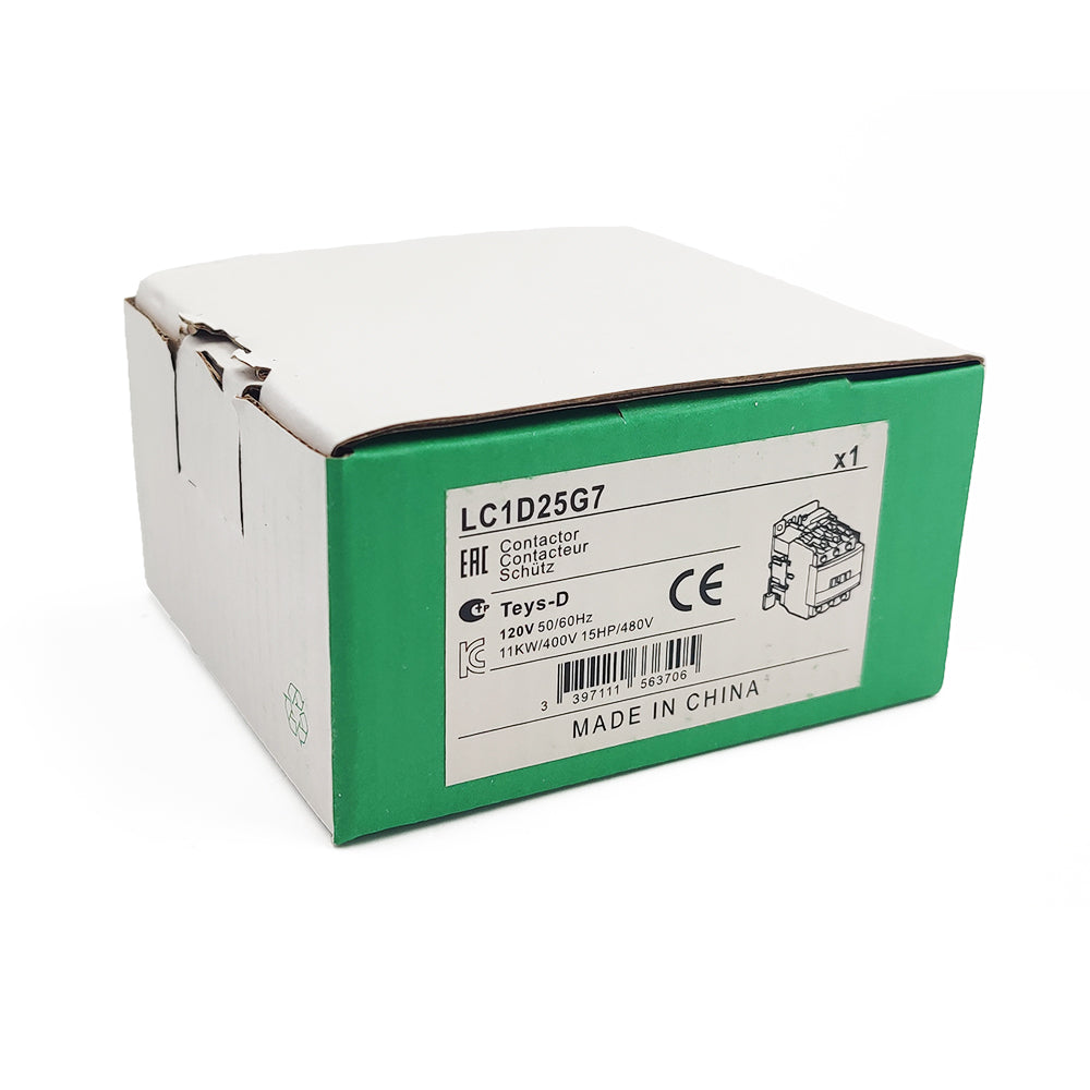 LC1D25G7 Contactor 120V coil 25A replace Schneider LC1D25G7 AC 3P 3NO