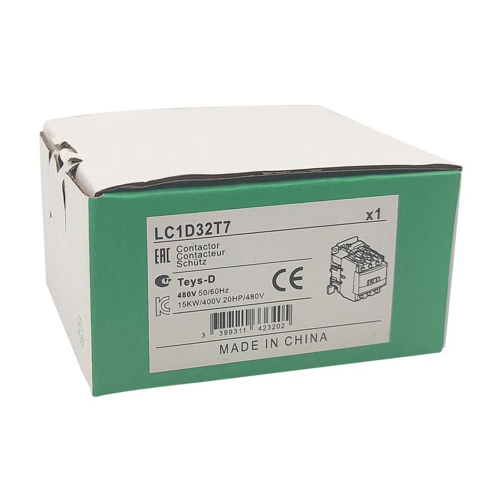 LC1D32T7 Contactor 480V coil 32A 3NO same as Schneider LC1D32T7 AC 3P