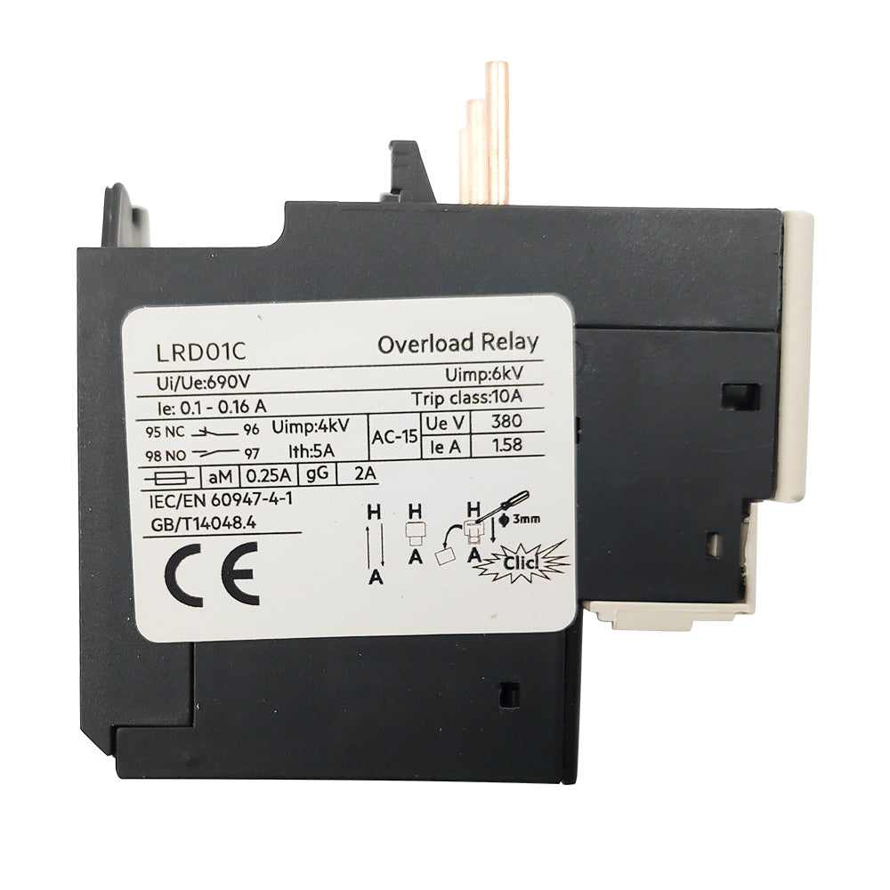 LRD01 Thermal Overload relays 0.1-0.16A apply to new LC1D contactor