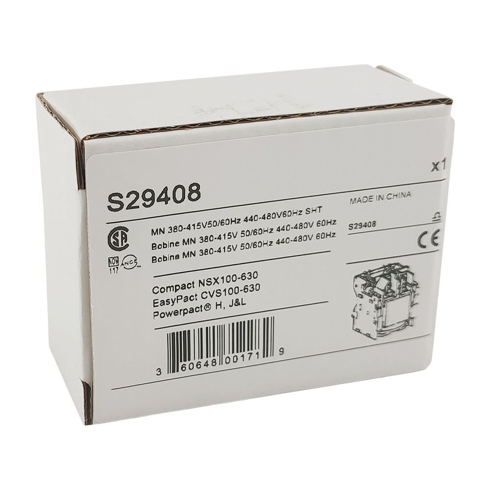 New S29408 PowerPacT undervoltage trip Coil MX AC 380-480V LV429408
