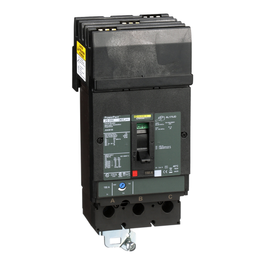 JGA36200 Circuit breaker, PowerPacT J, 200A, 3 pole, 600VAC, 18kA, I-Line, thermal magnetic, 80%, ABC
