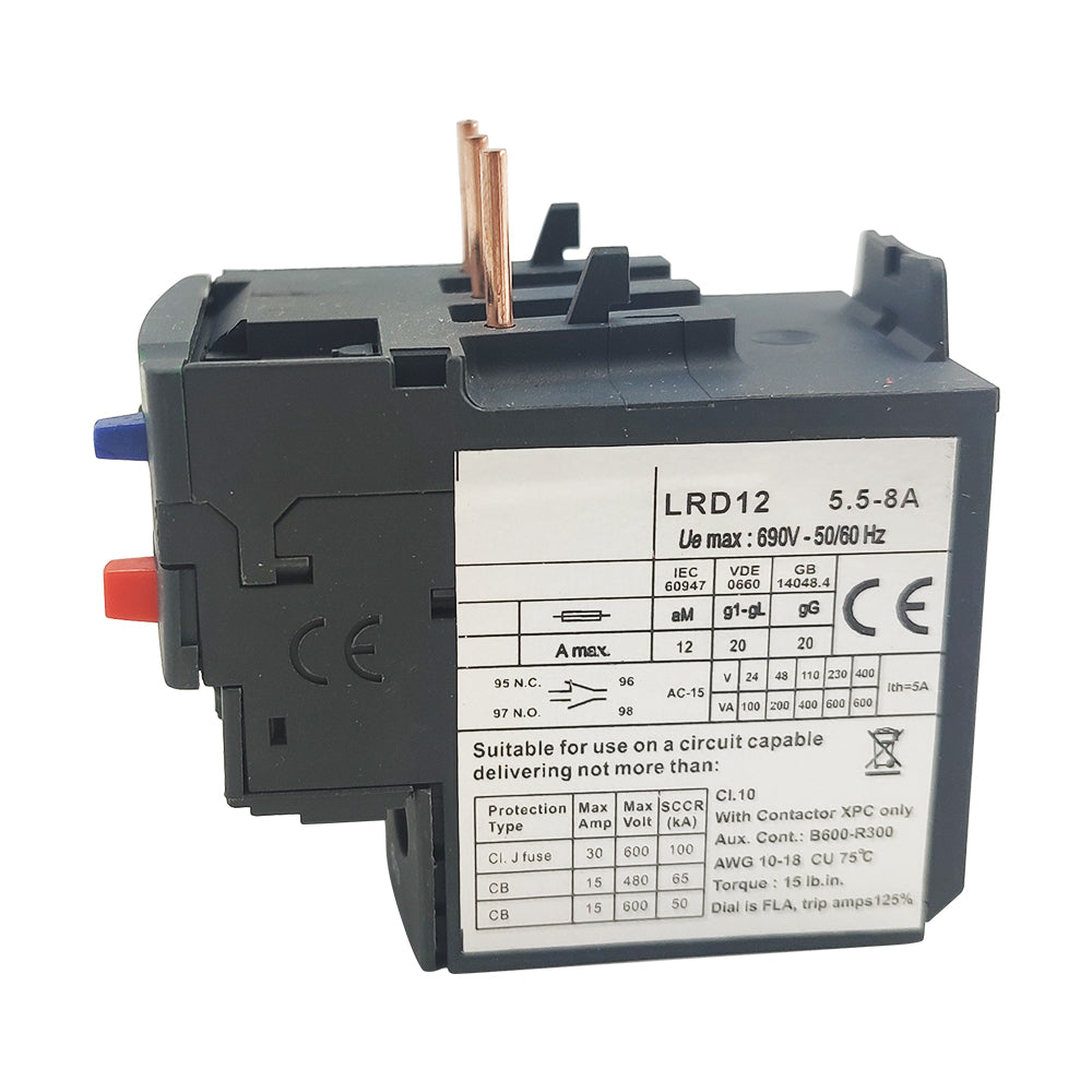 LRD12 Thermal Overload relays 5.5-8A apply to new LC1D contactor