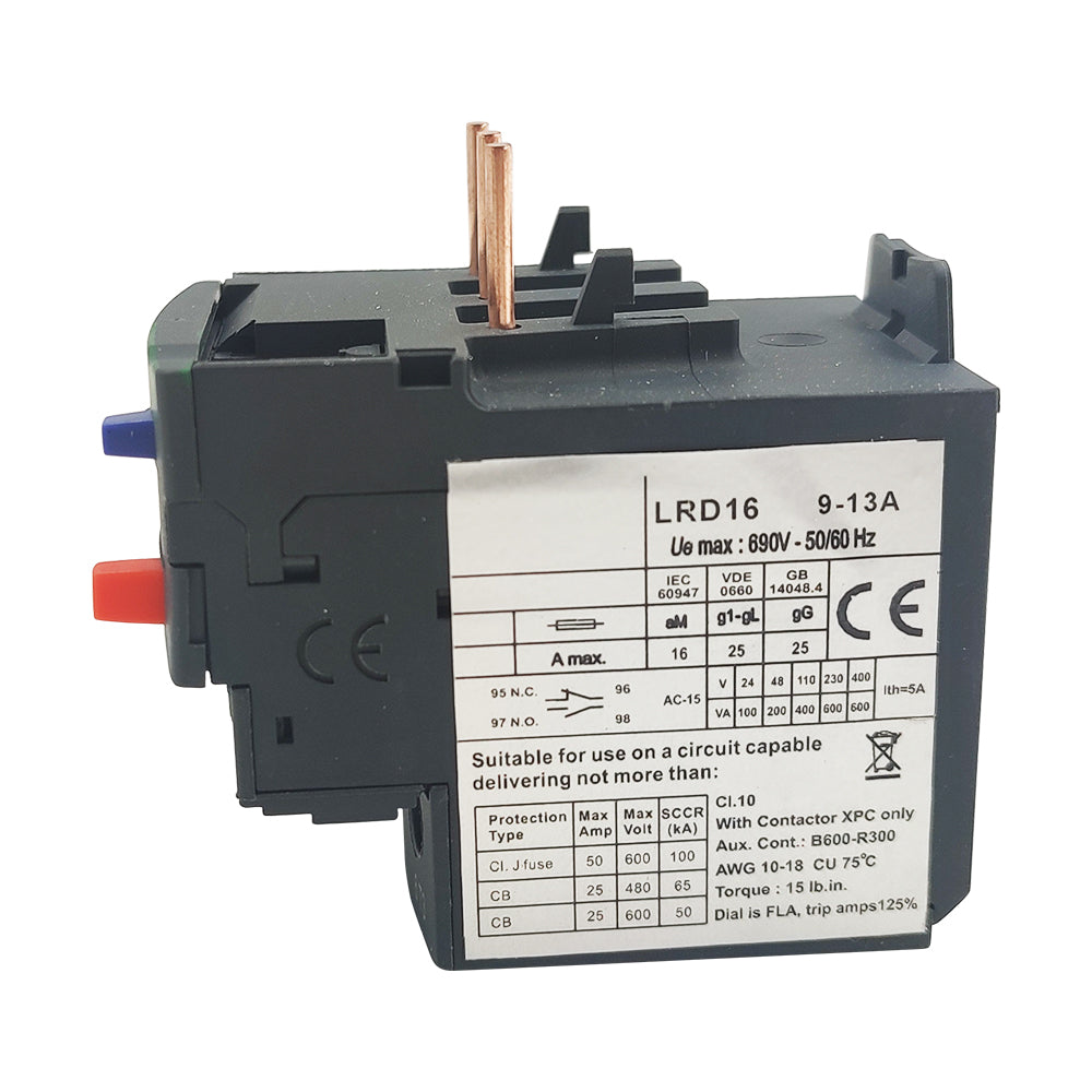 LRD16 Thermal Overload relays 9-13A apply to new LC1D contactor