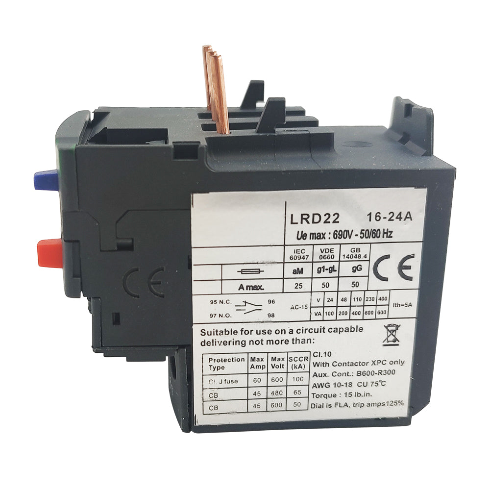 LRD22 Thermal Overload relays 16-24A apply to new LC1D contactor