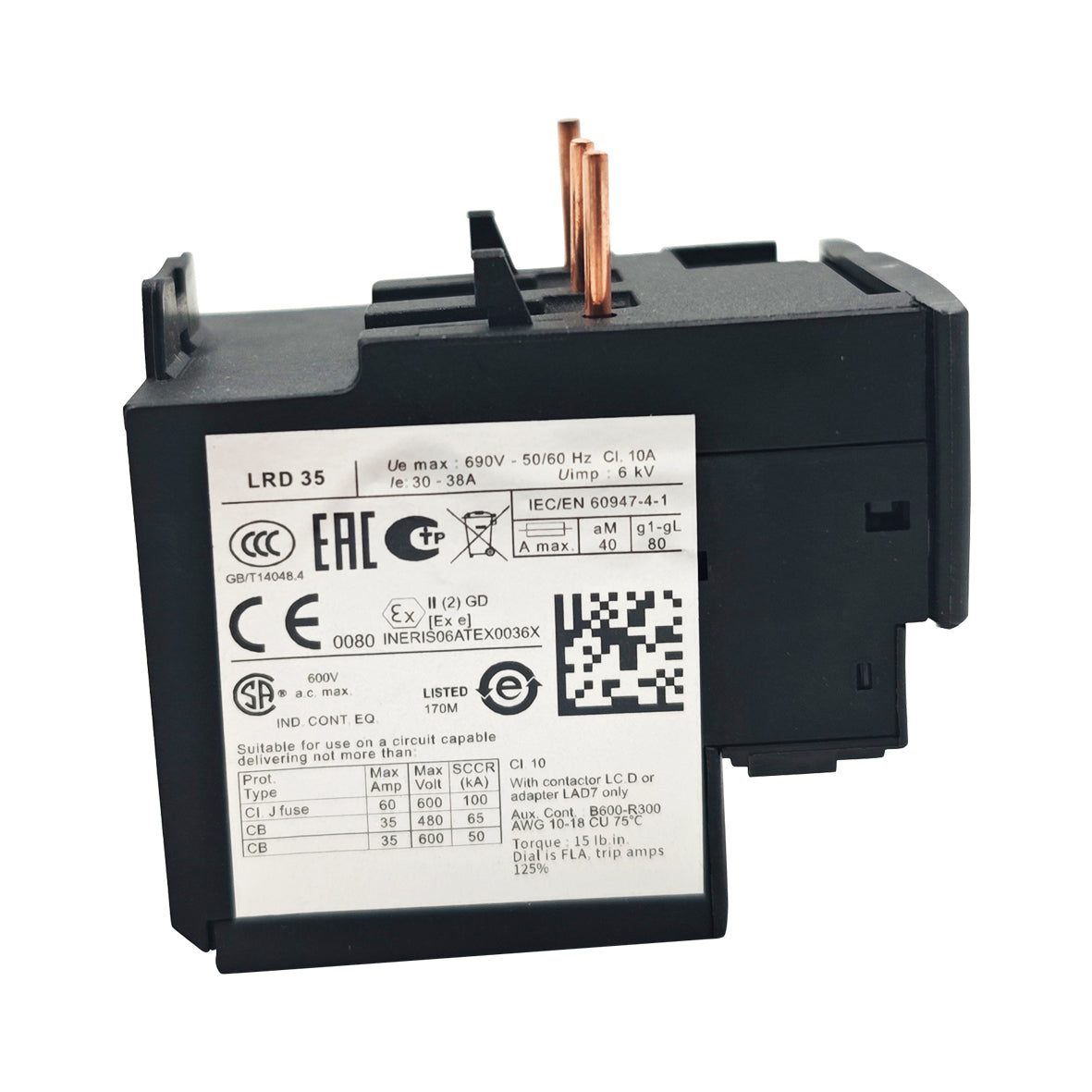 LRD35 Thermal Overload relays 30-38A apply to new LC1D contactor