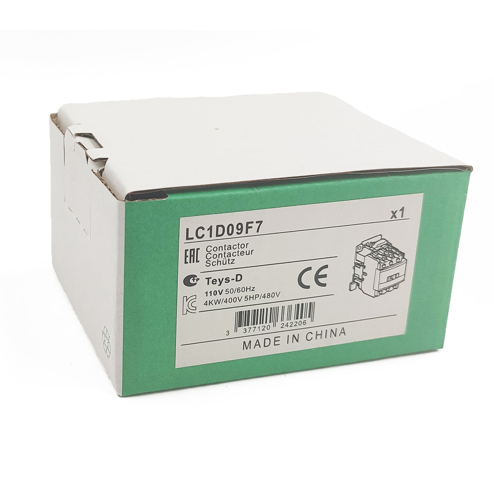 LC1D09F7 3P 3NO 9A AC contactor 110V coil replace Schneider LC1D09F7
