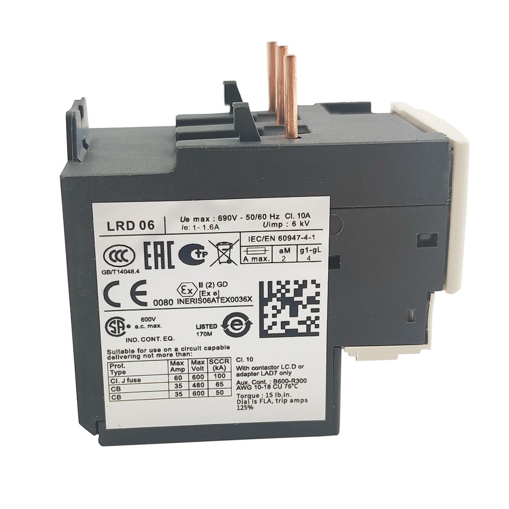 LRD06 Thermal Overload relays 1-1.6A apply to new LC1D contactor
