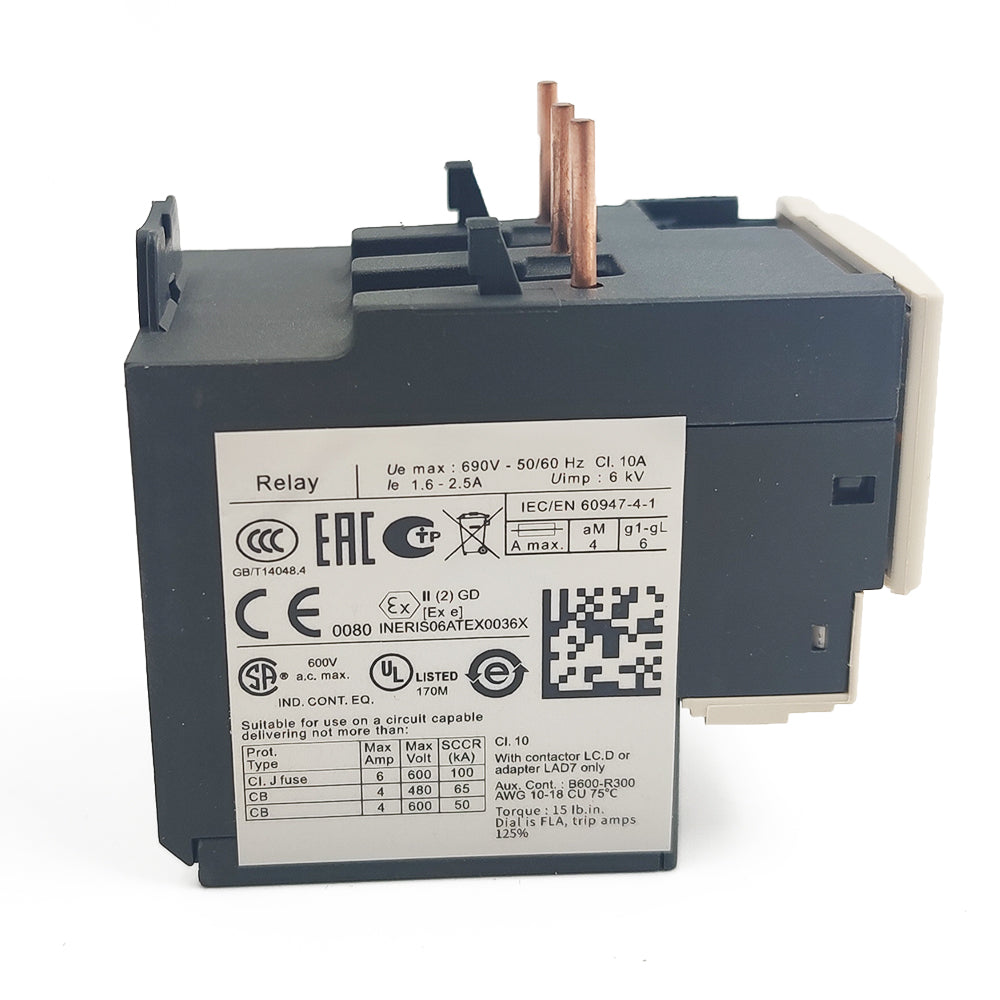 LRD07 Thermal Overload relays 1.6-2.5A apply to new LC1D contactor