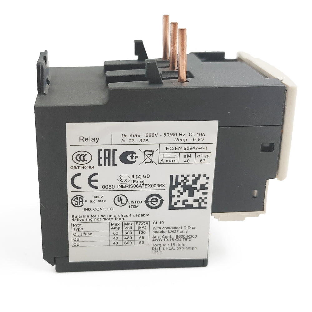 LRD32 Thermal Overload relays 23-32A apply to new LC1D contactor